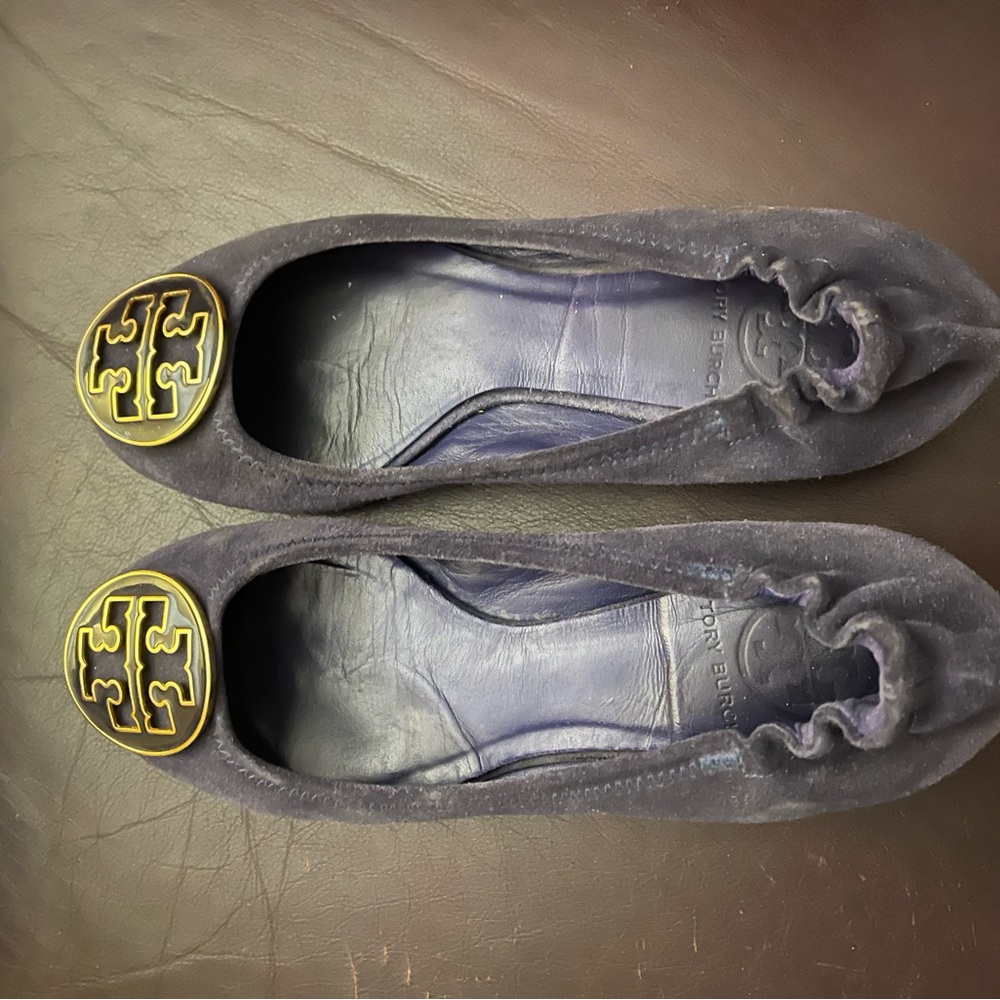 Tory Burch deep purple ballet flats